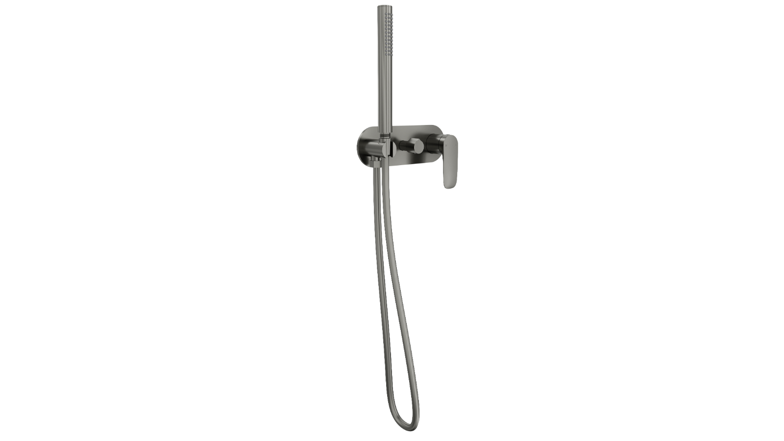 Linsol Curva One Plate Bath/Shower Mixer with Handshower - Gunmetal