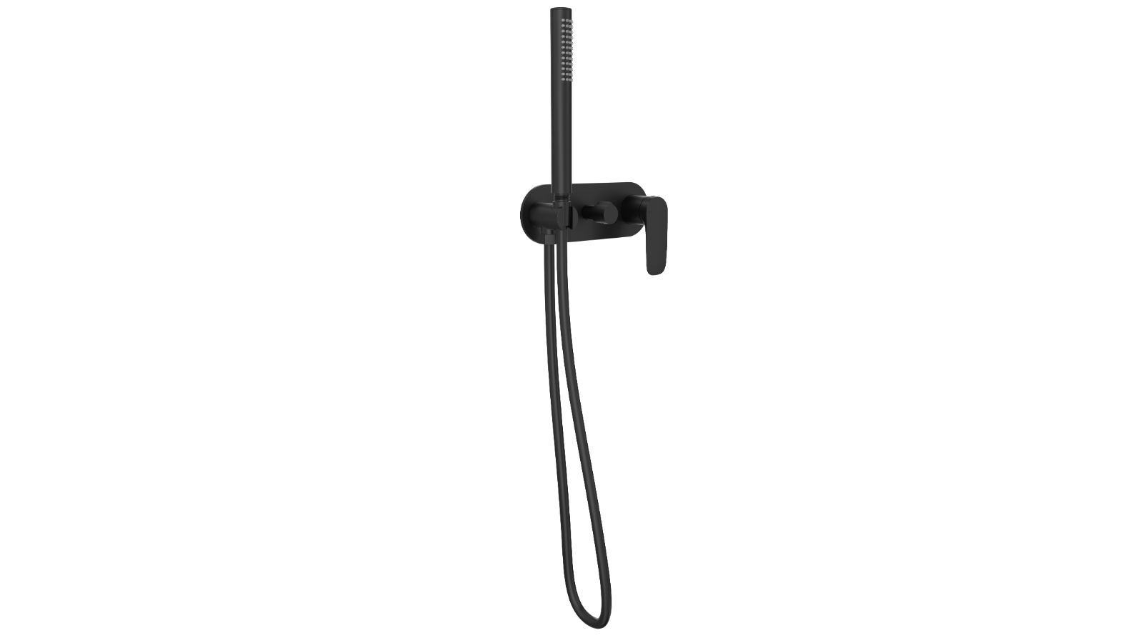 Linsol Curva One Plate Bath/Shower Mixer with Handshower - Matte Black