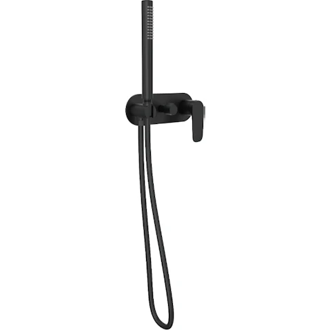 Linsol Curva One Plate Bath/Shower Mixer with Handshower - Matte Black