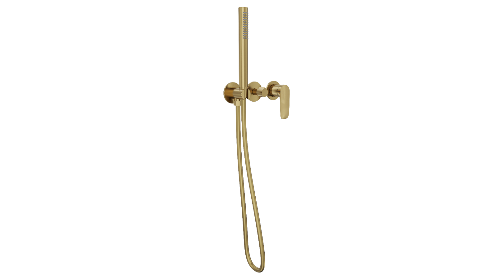 Linsol Curva Three Plate Bath/Shower Mixer with Handshower - Brushed Brass