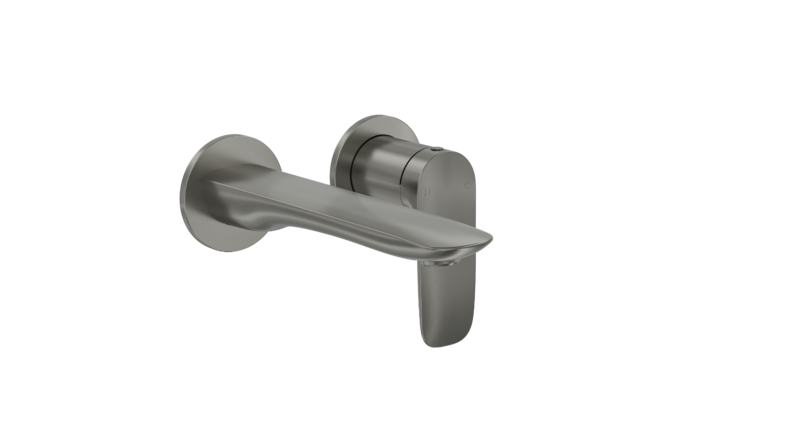 Linsol Curva Two Plate Wall Basin/Bath Mixer - Gunmetal
