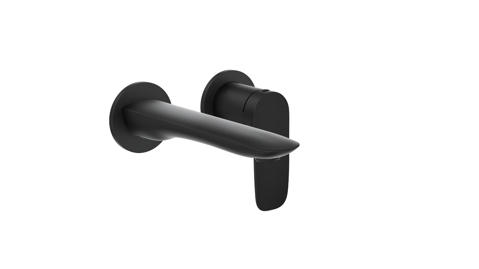 Linsol Curva Two Plate Wall Basin/Bath Mixer - Matte Black