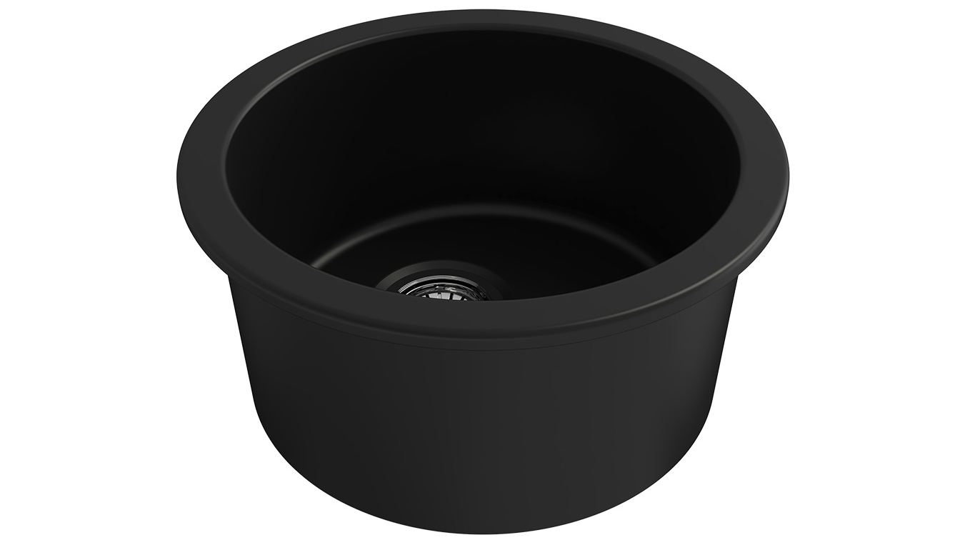 Turner Hastings Cuisine Round 47 Fine Fireclay Sink - Matte Black