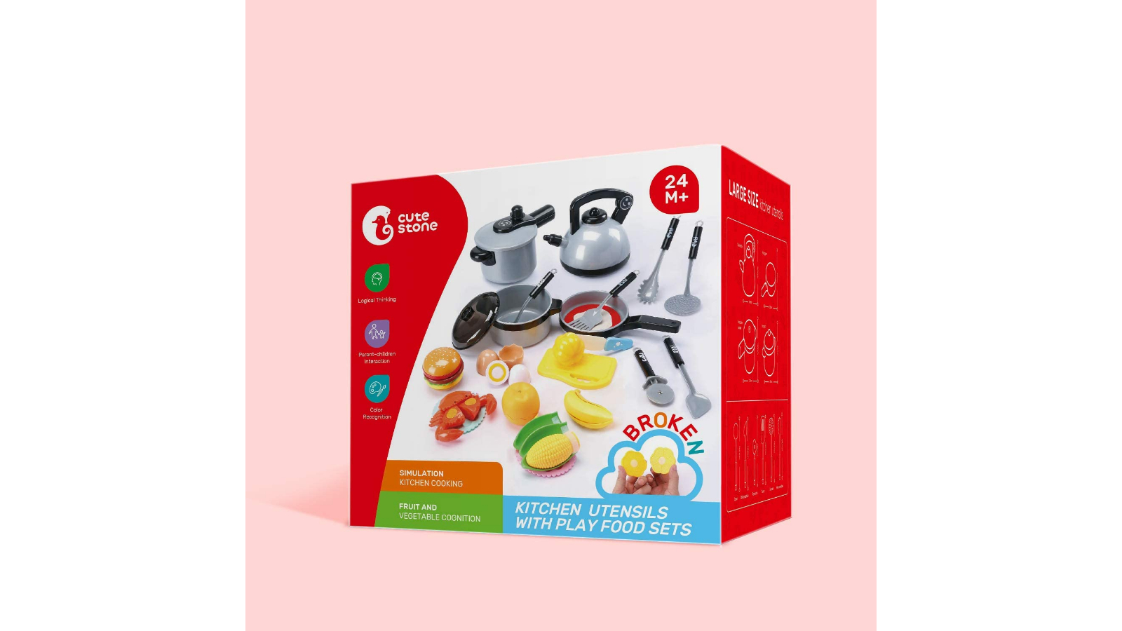 Cute Stone Kids Pretend Play Kitchen Cooking Set Toy Harvey Norman