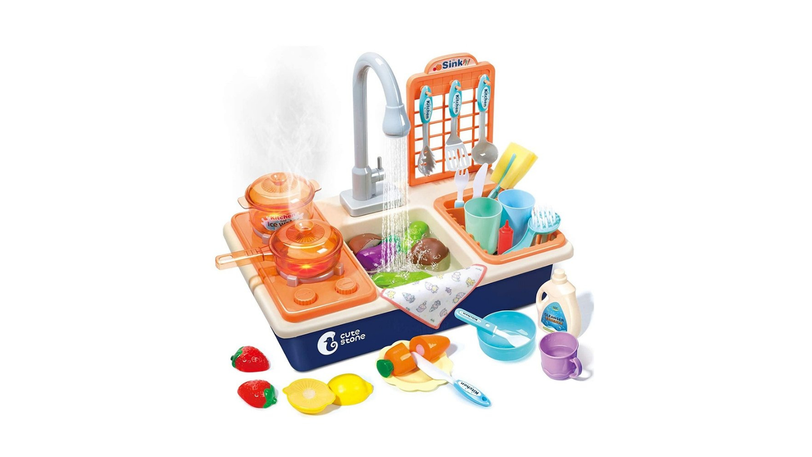 Cute Stone Pretend Play Kitchen Sink Tableware Toy