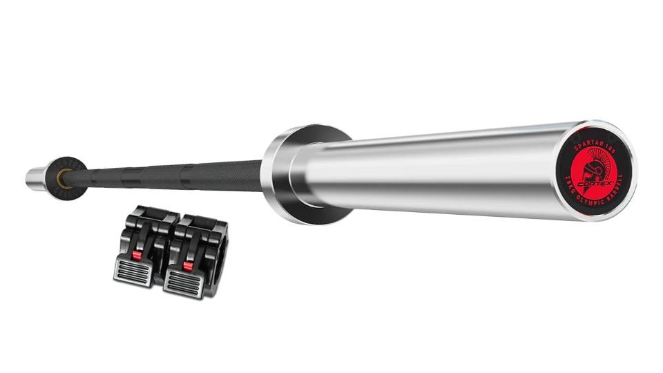 Cortex Spartan100 7ft 20kg Olympic Barbell (Black Oxide) With Lockjaw Collars