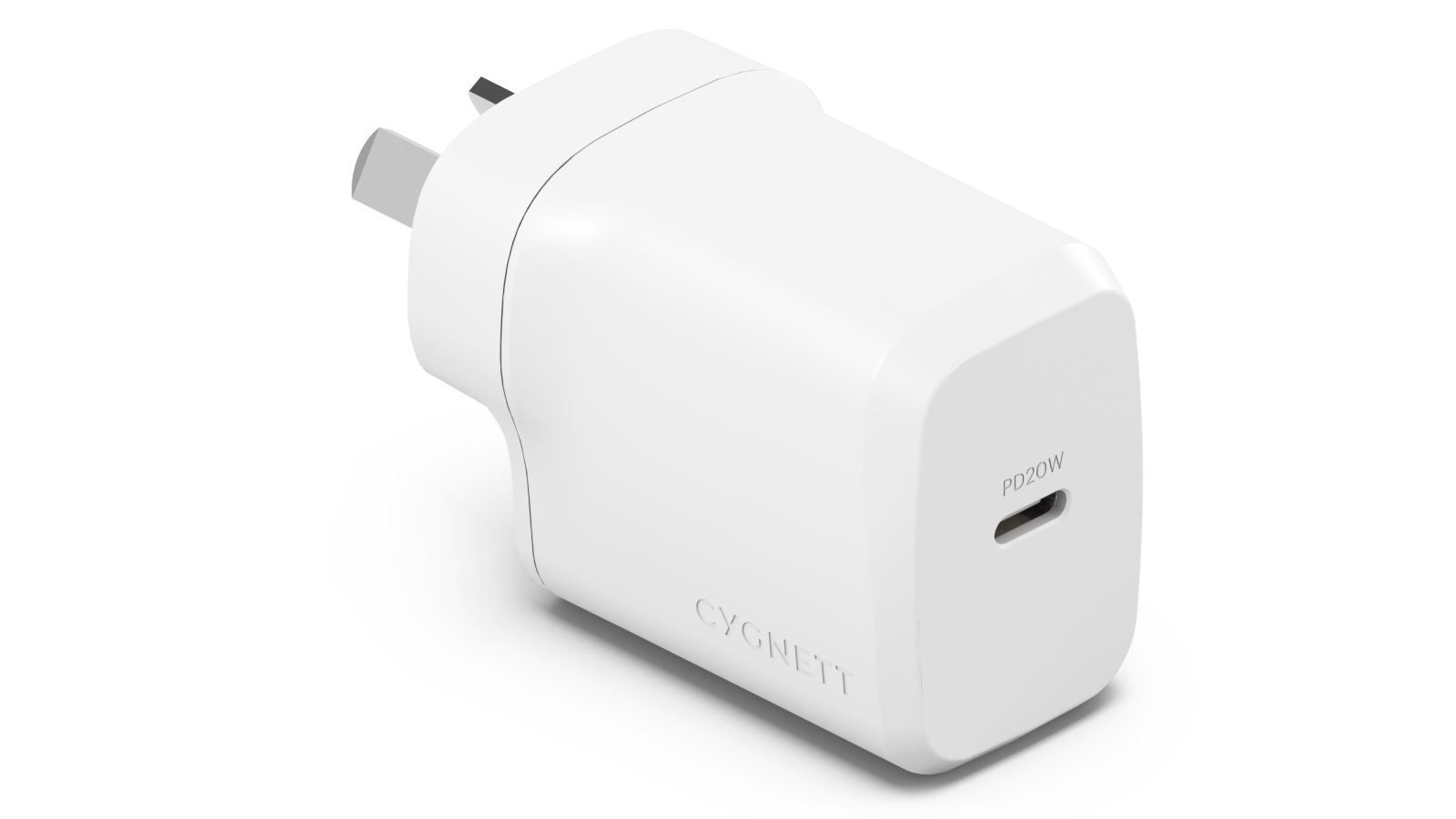 Cygnett PowerPlus 20W Single Port GaN USB-C Wall Charger - White