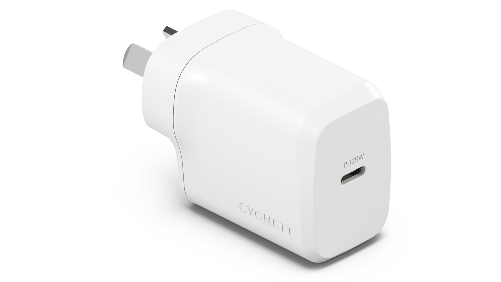 Cygnett PowerPlus 25W Single Port GaN USB-C Wall Charger - White