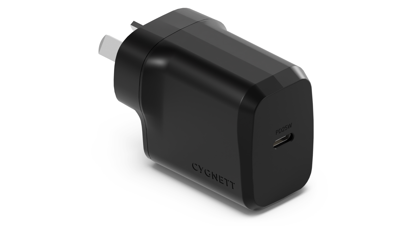 Cygnett PowerPlus 25W Single Port GaN USB-C Wall Charger - Black