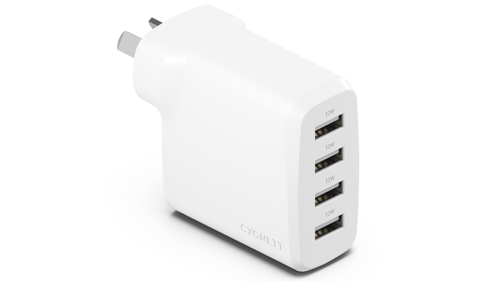 Cygnett PowerPlus 24W Multi Port USB-A Wall Charger - White