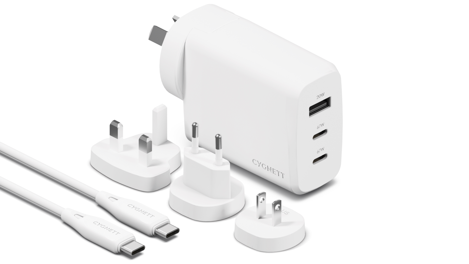 Cygnett Voyager 67W Multi Port Wall Charger - White