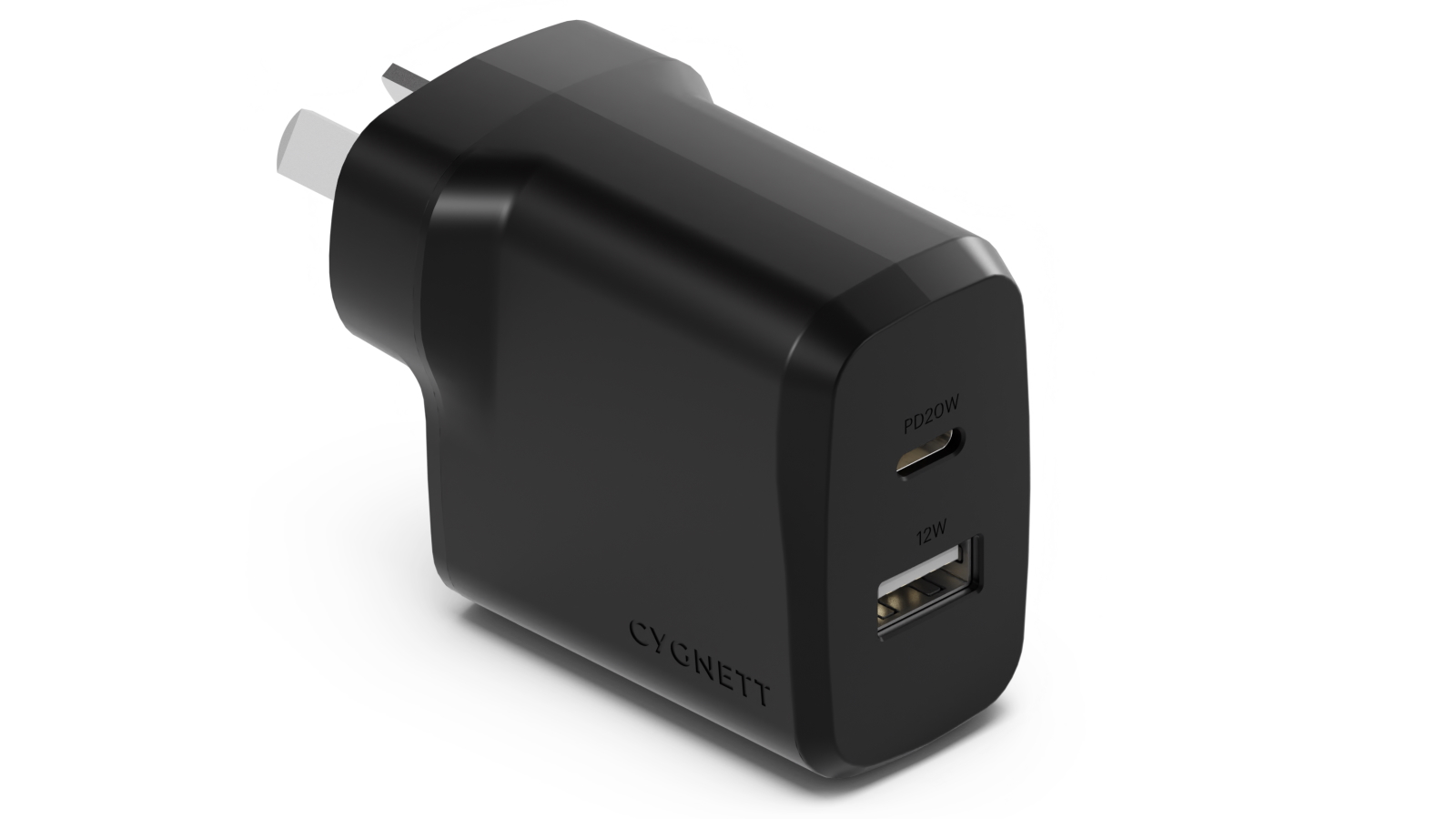 Cygnett PowerPlus 32W Dual Port USB-C Wall Charger - Black