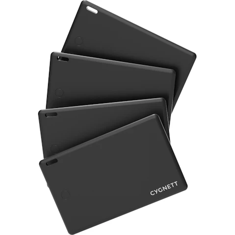 Cygnett Voyager Black Bluetooth TravelTag with Wireless Recharging - 4 Pack