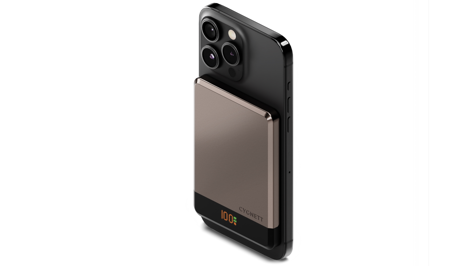 Cygnett MagSlim 5000mAh Magnetic Wireless Power Bank - Champagne