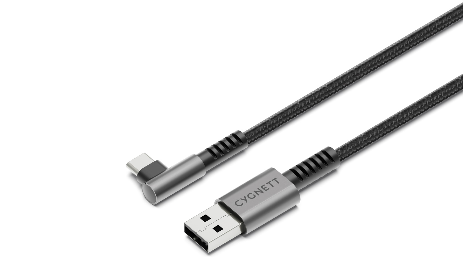 Cygnett Unite 1m Right Angle USB-C to USB-A Cable - Black