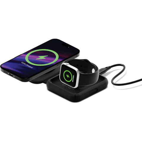 Cygnett Voyager MagTravel 2-in-1 Wireless Charger - Black