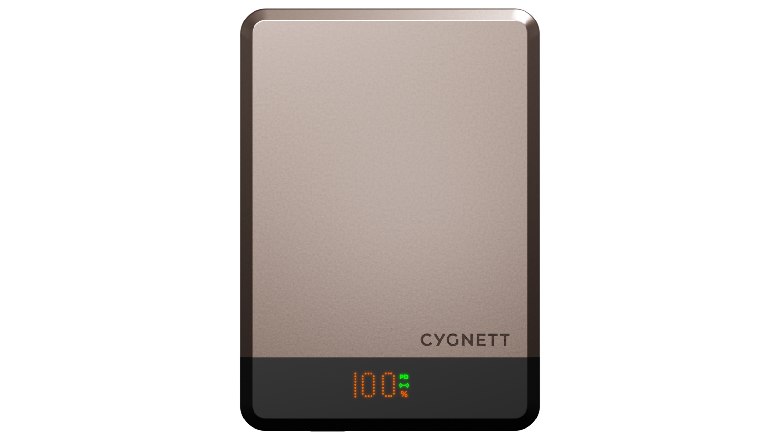 Cygnett MagSlim 10000mAh Magnetic Wireless Power Bank - Champagne
