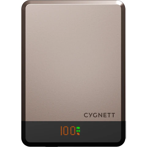 Cygnett MagSlim 10000mAh Magnetic Wireless Power Bank - Champagne