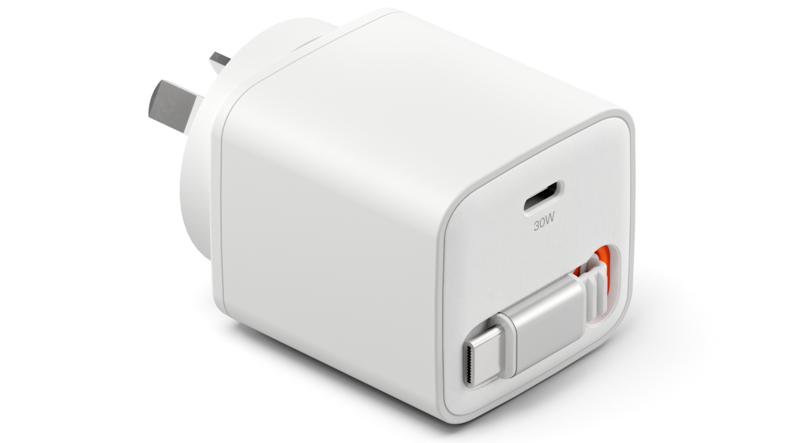Cygnett PowerPlus 30W USB-C GaN Wall Charger with Retractable Cable