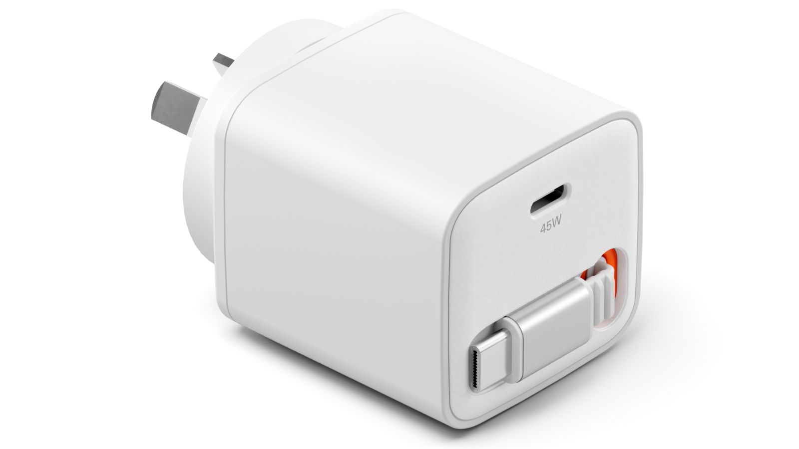 Cygnett PowerPlus 45W USB-C GaN Wall Charger with Retractable Cable
