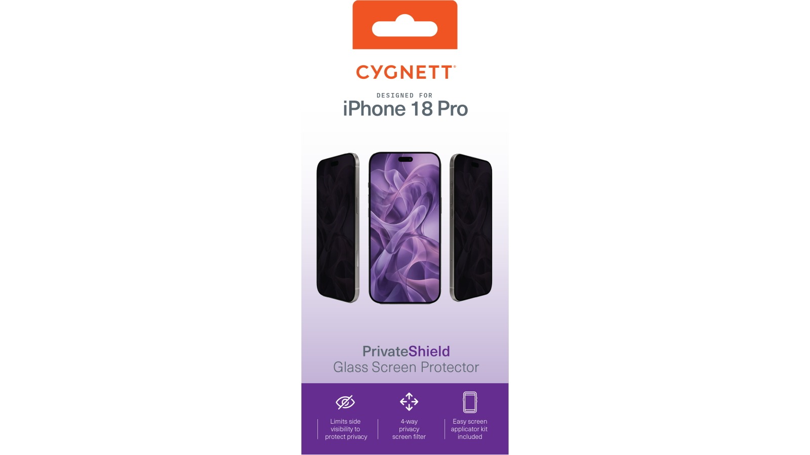 Cygnett PrivateShield Glass Screen Protector for iPhone 18 Pro