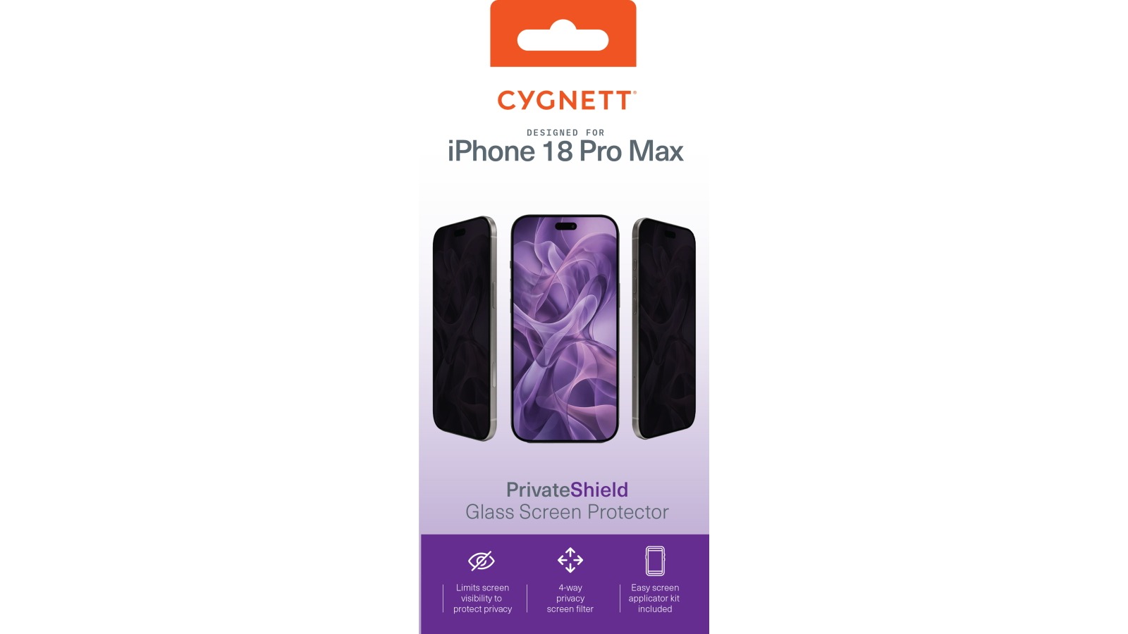 Cygnett PrivateShield Glass Screen Protector for iPhone 18 Pro Max