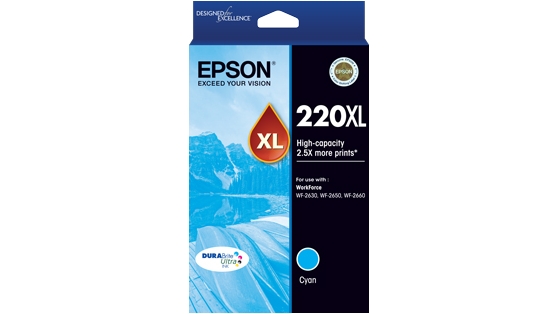 Epson 220XL DURABrite Ultra High Capacity Ink Cartridge - Cyan