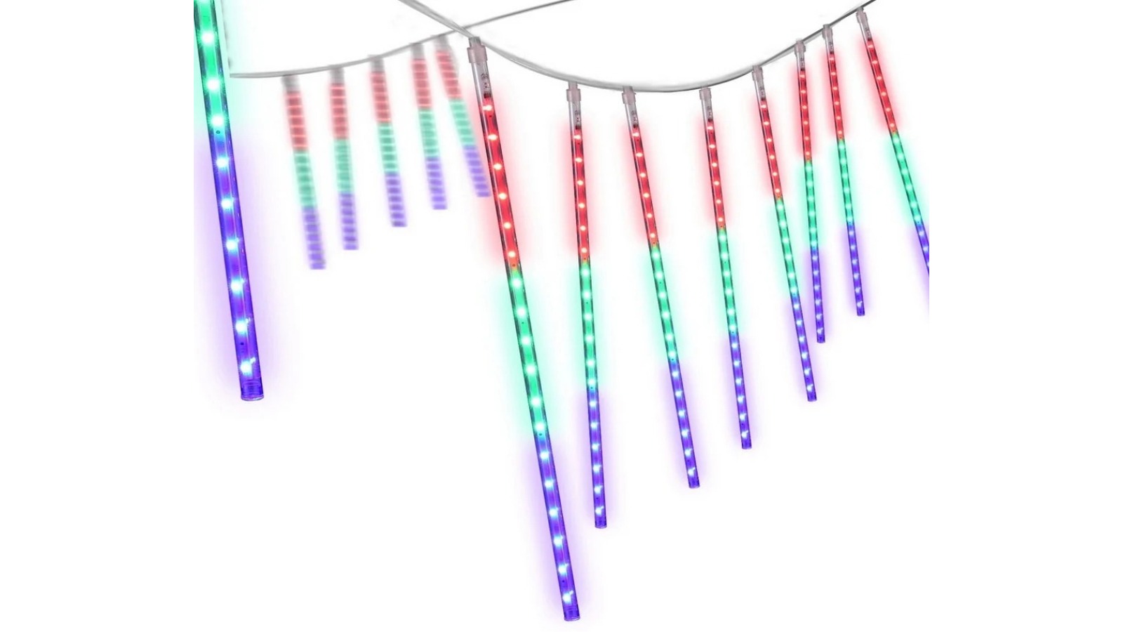 Jingle Jollys 7m Christmas Shower Light with 288 LED Icicle Falling Meteor - Multi-Coloured