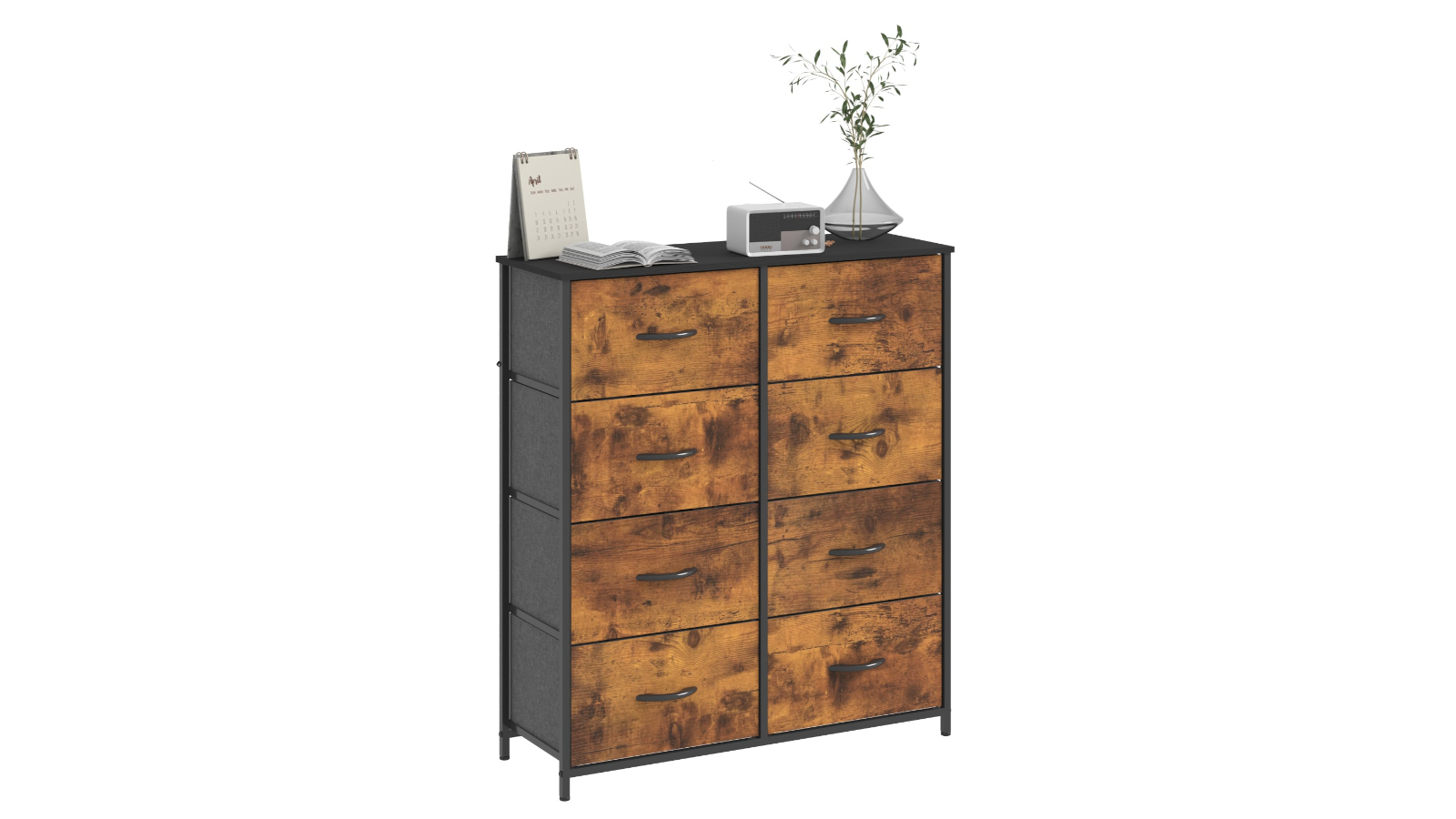Advwin Chest of 8-Drawer Storage Cabinet - Walnut