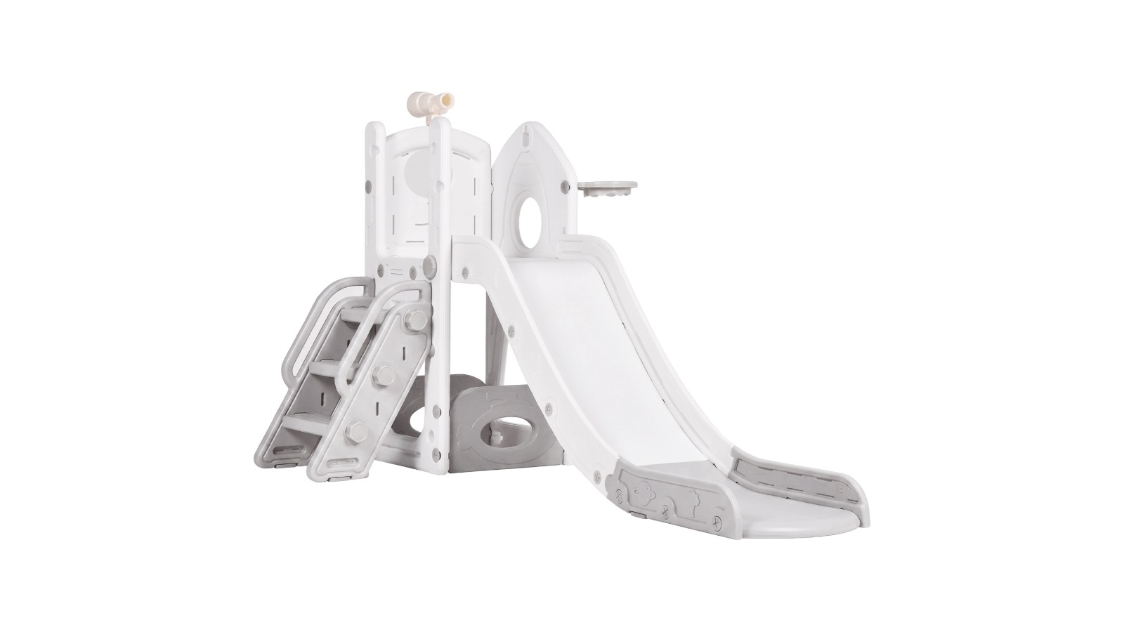 Advwin 6-in-1 Kids Playground Slide Set - Grey