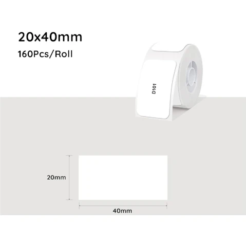NiiMbot 20mmx40mm Thermal Label Paper Waterproof For D101