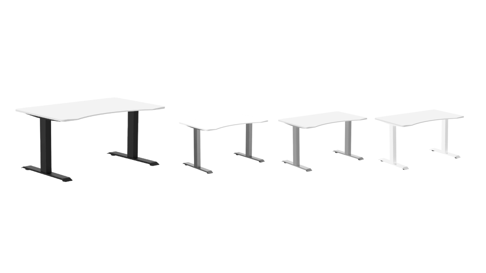 Desky White Zero Ergo Edge Office Desk