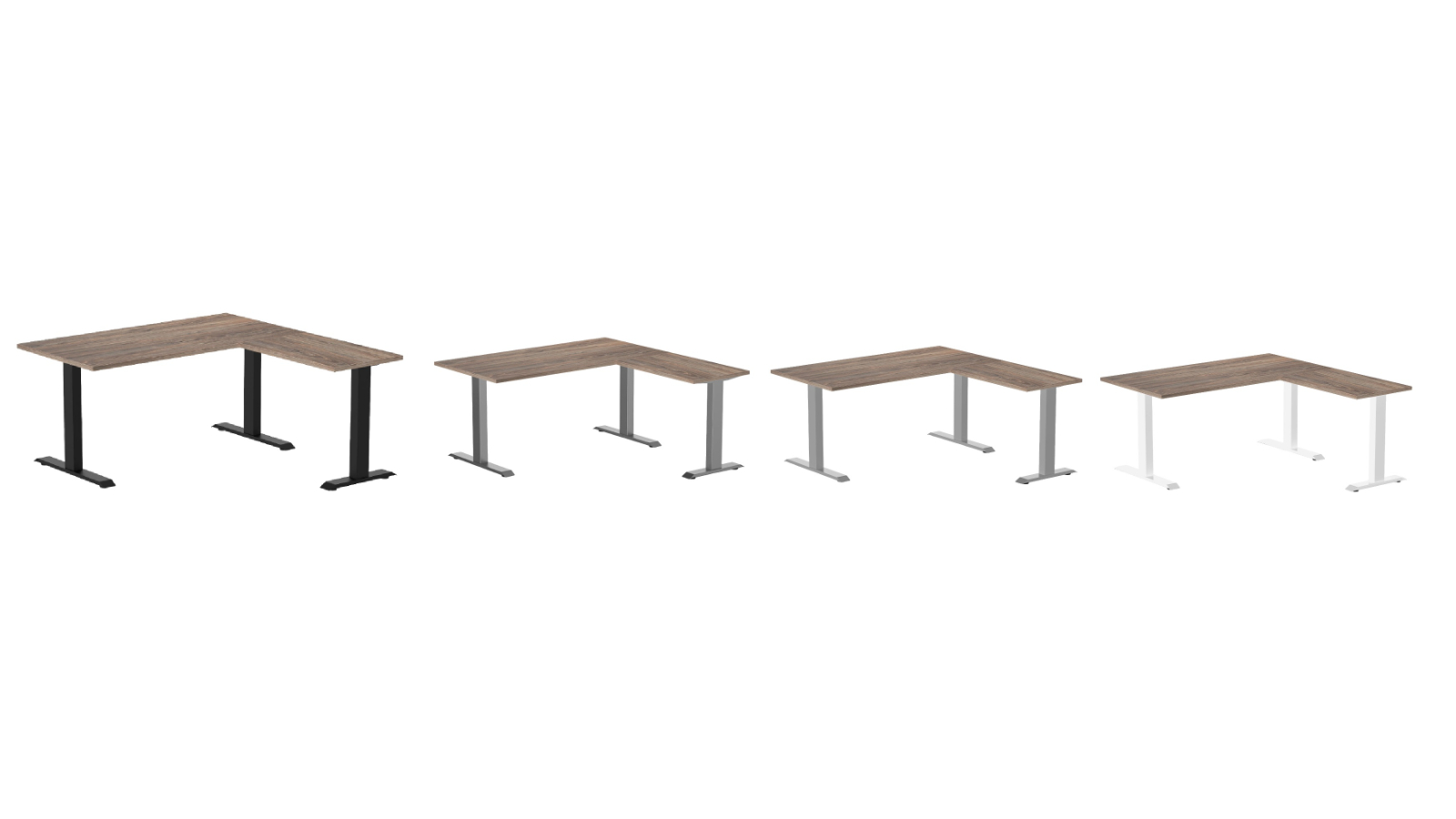Desky Natural Walnut Zero Melamine L-Shape Office Desk