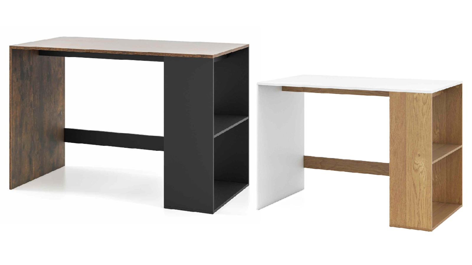 Costway 112cm 2-Tier Bookshelf Computer Office Desk
