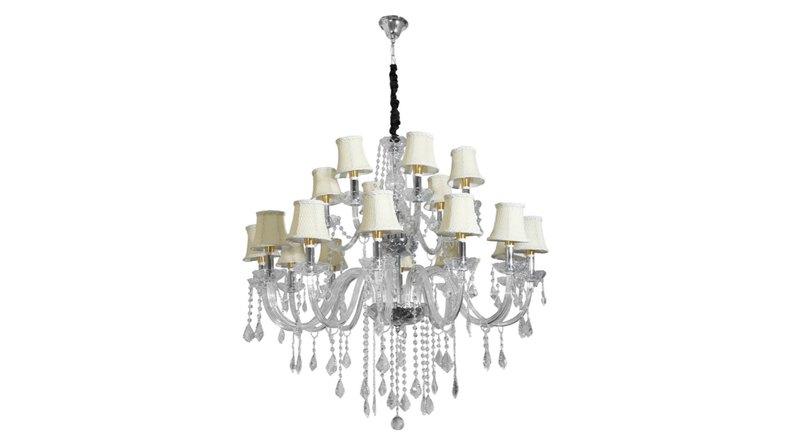 Eli & Co. Lighting 18-Light Juliette Crystal Chandelier with Shades - 100cm