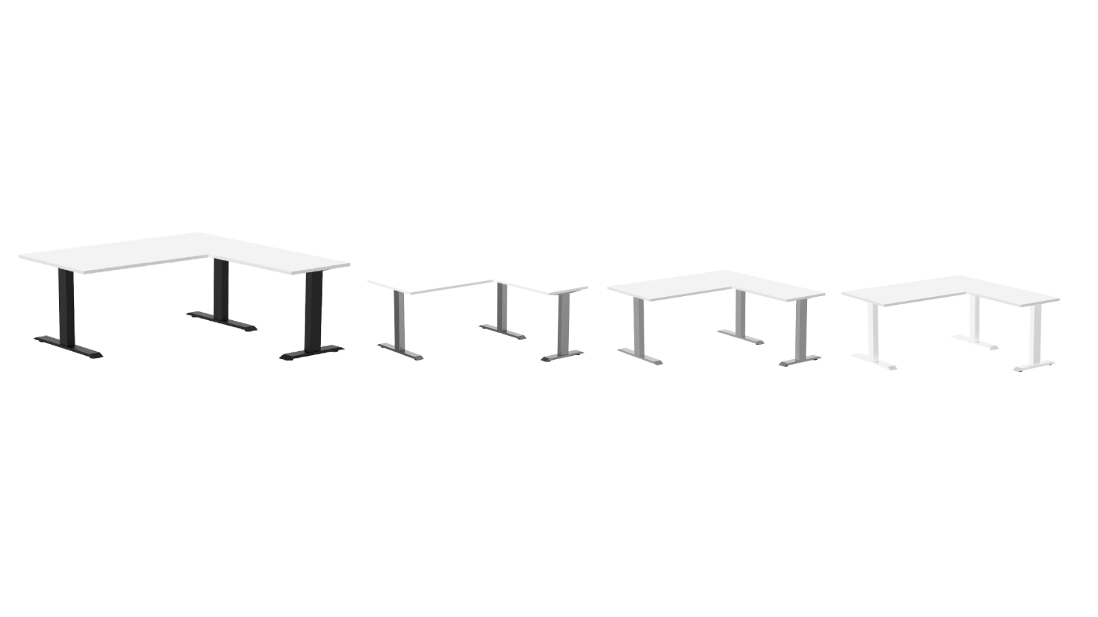 Desky White Zero Melamine L-Shape Office Desk