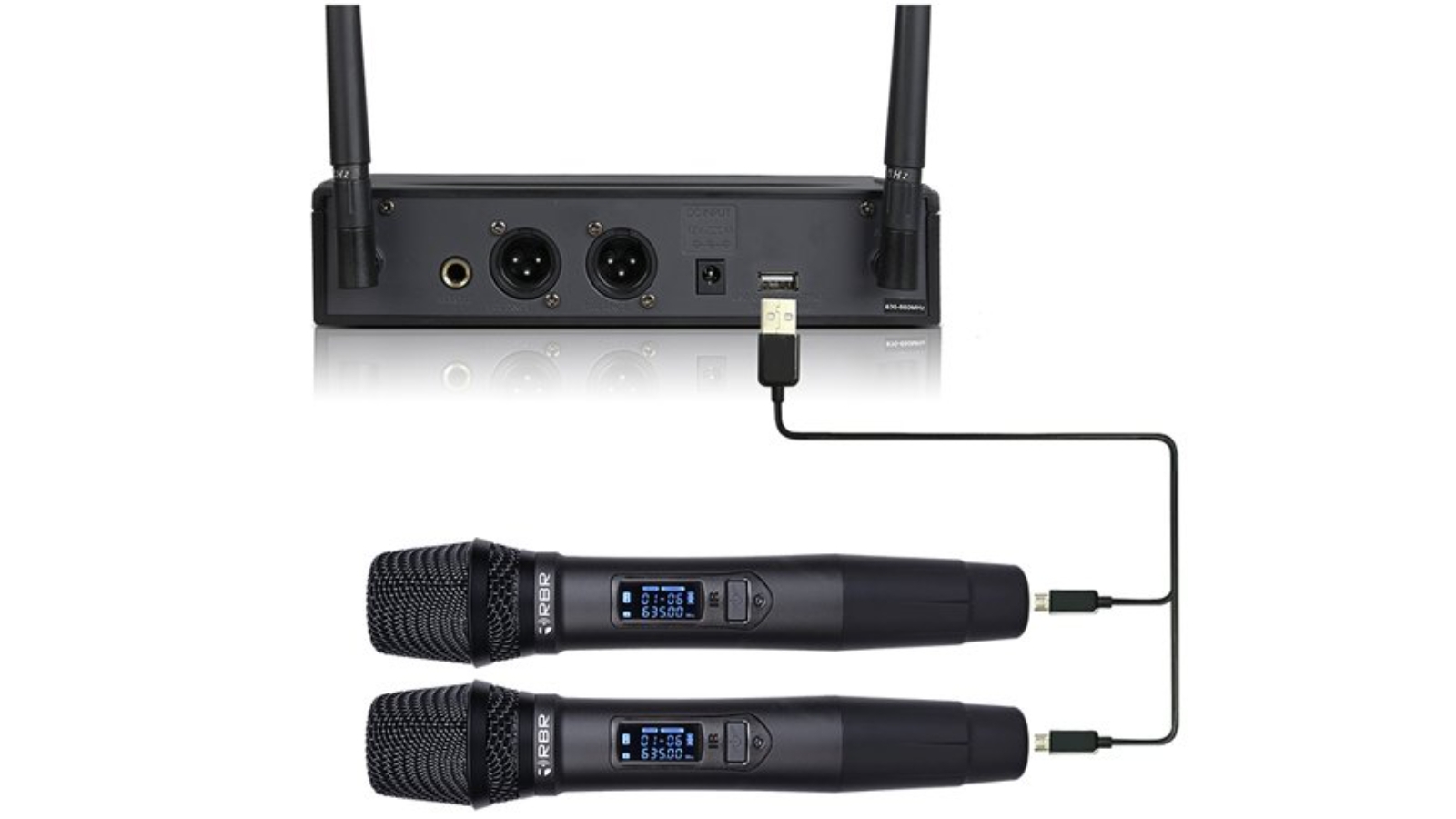 RBR D332 UHF Rechargeable Handheld Wireless Microphone Karaoke Harvey