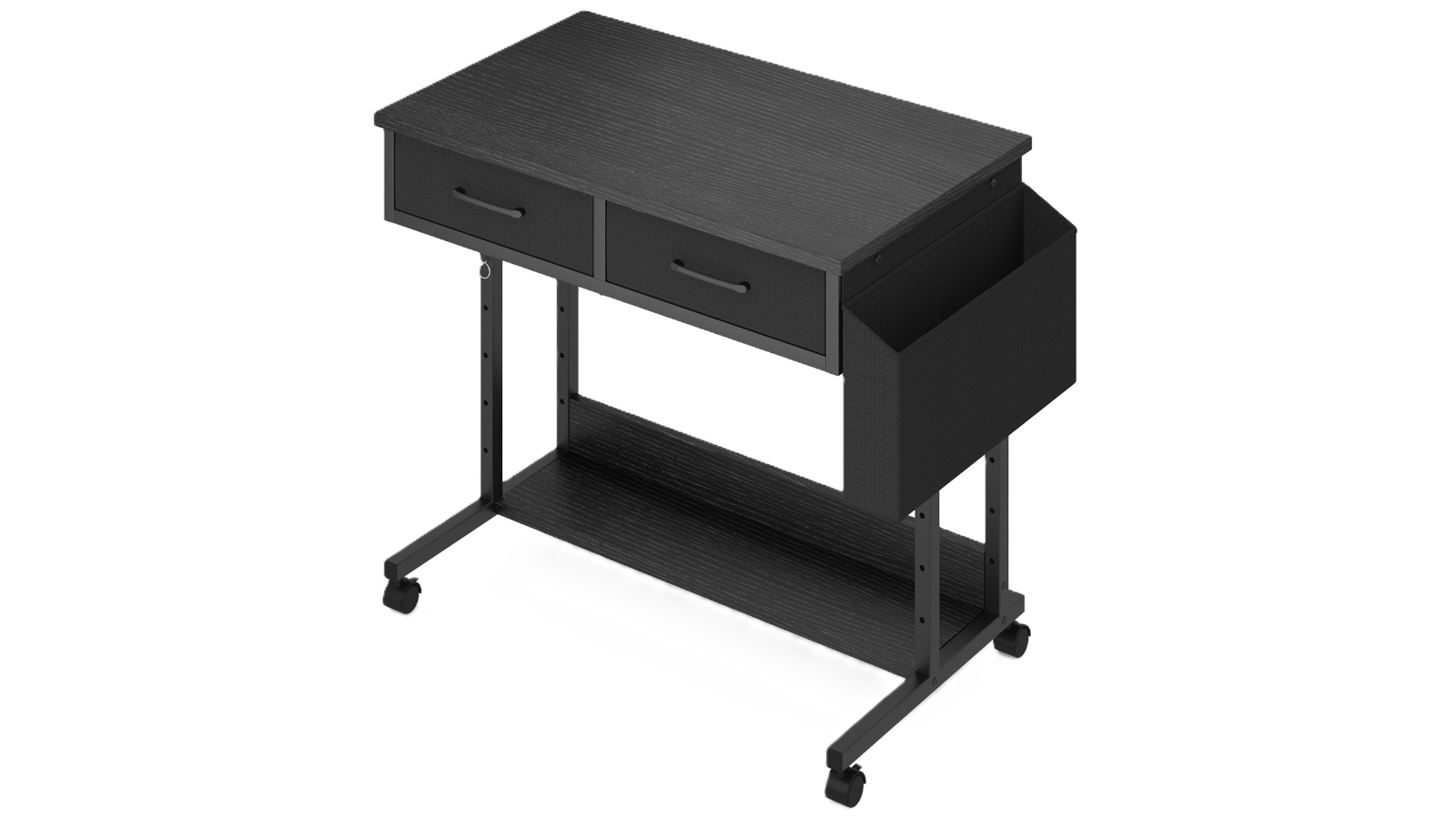 Advwin Height Adjustable Portable Rolling Standing Desk- Black