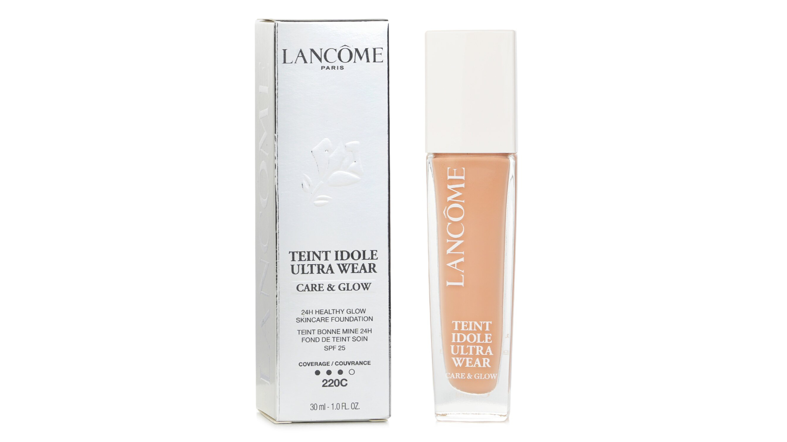 Lancome No. 220C SPF 25 Teint Idole Ultra Wear Care and Glow Foundation - 30ml/1oz