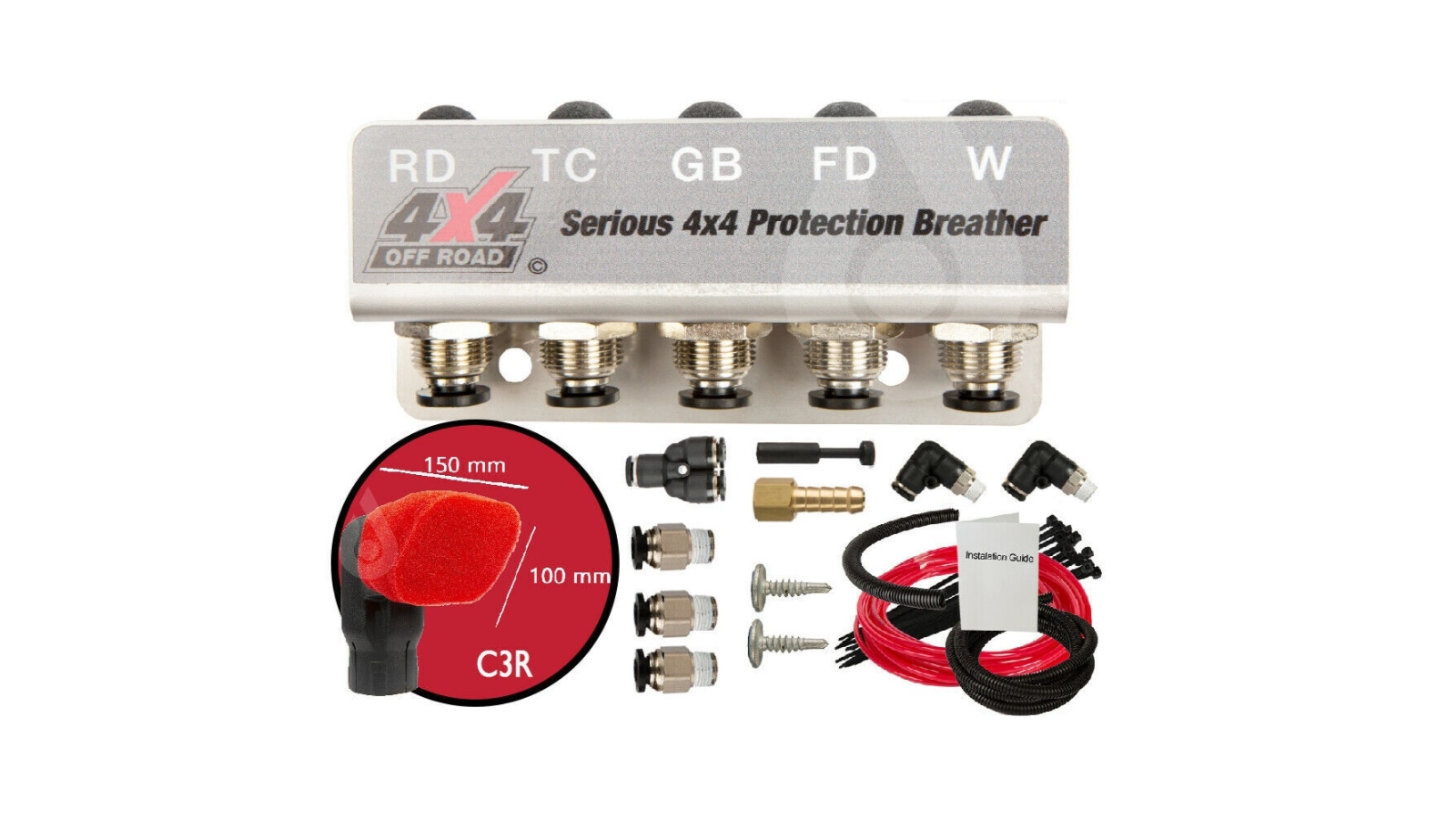 DMA Nissan Navara NP300 Diff Breather Kit 5 Port uni INCL WINCH Port