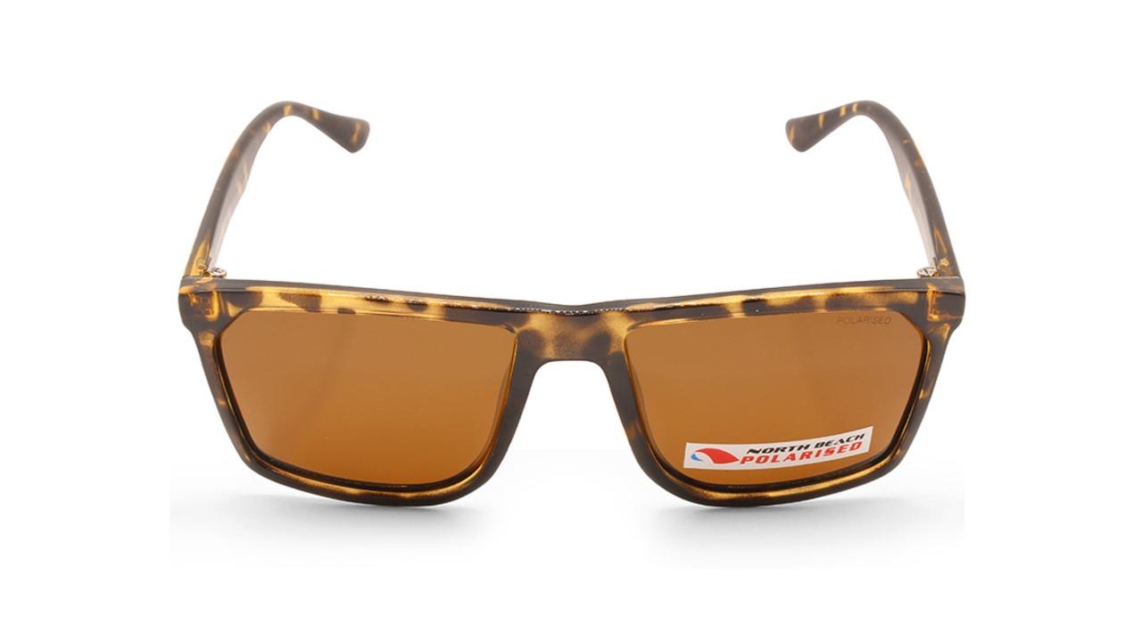 North Beach 70734 Unisex Sterlet Polarised Sunglasses - Shiny Tortoise/Brown