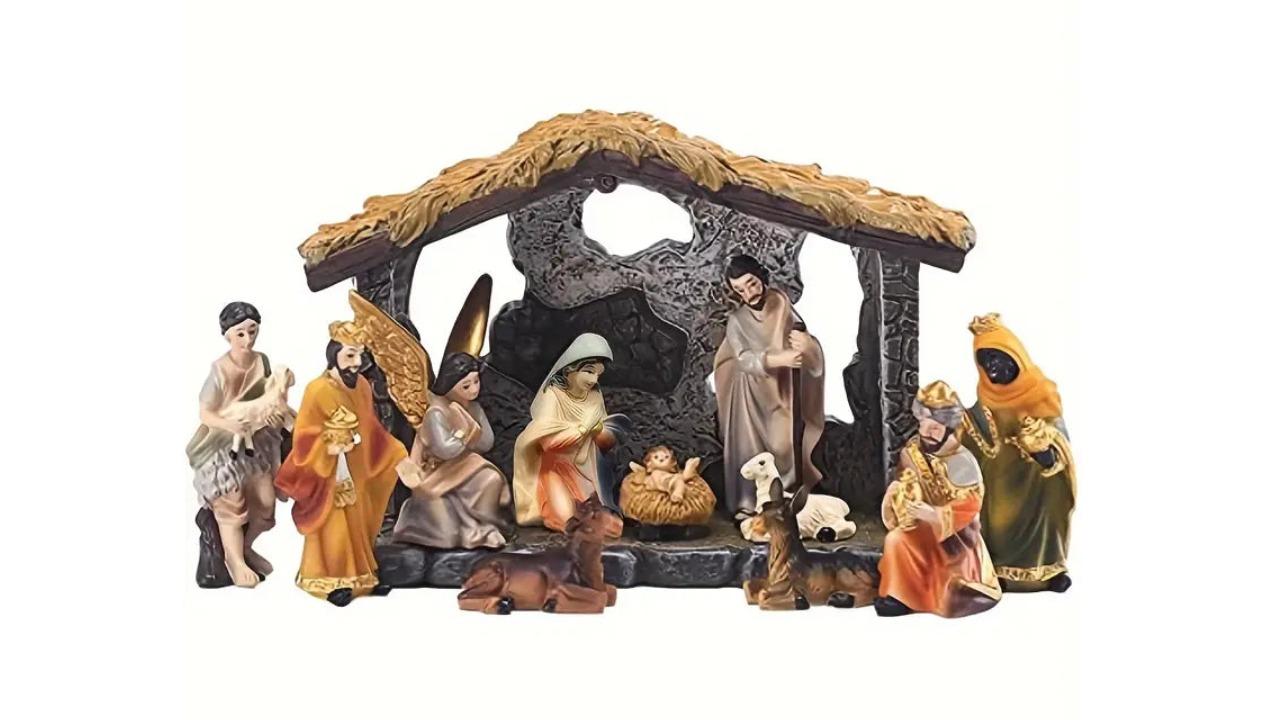 NNETM 12 Piece Divine Nativity Realistic Christmas Figurine Set