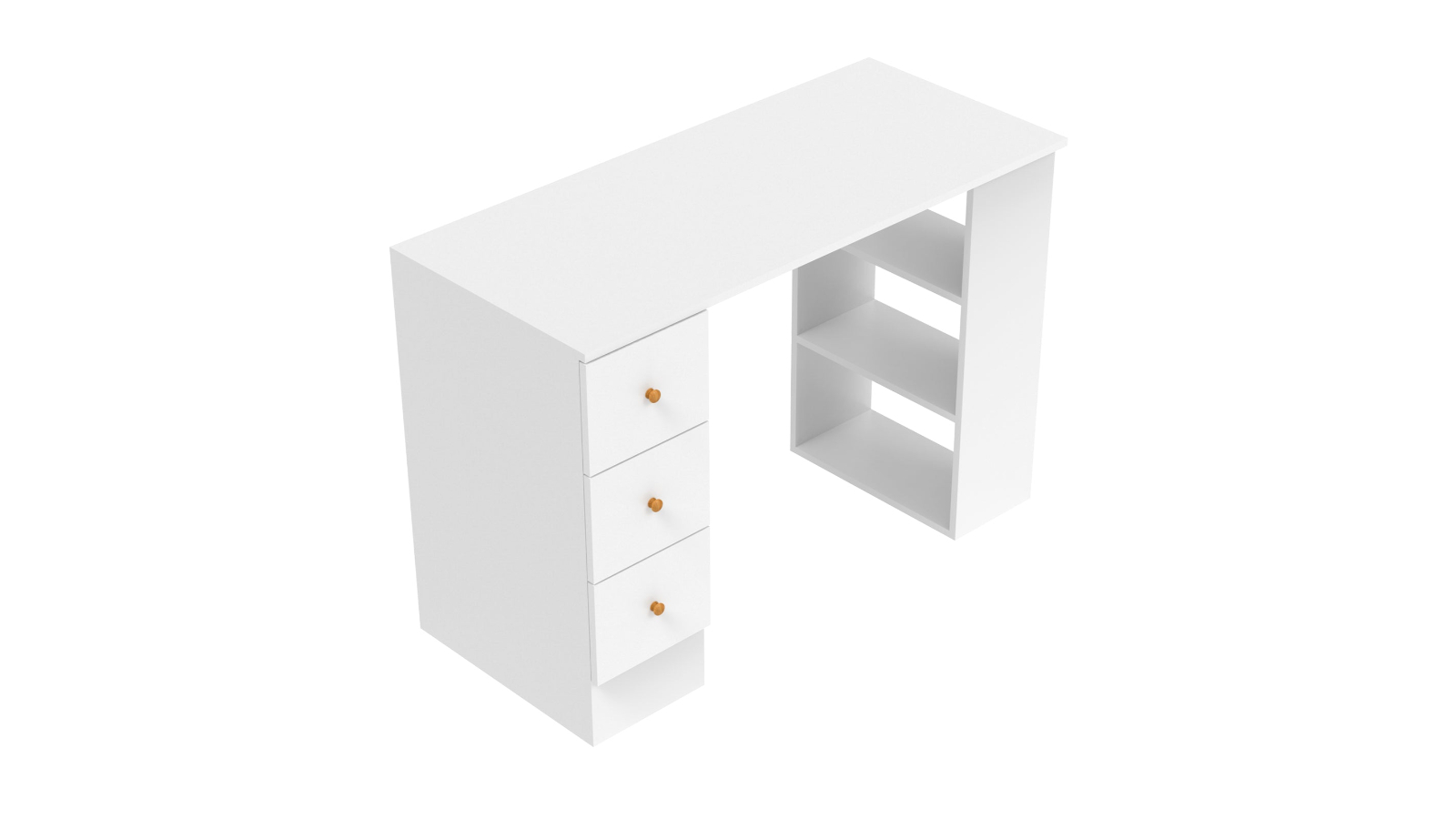 Advwin Office Computer Desk with Drawer Cabinet - White