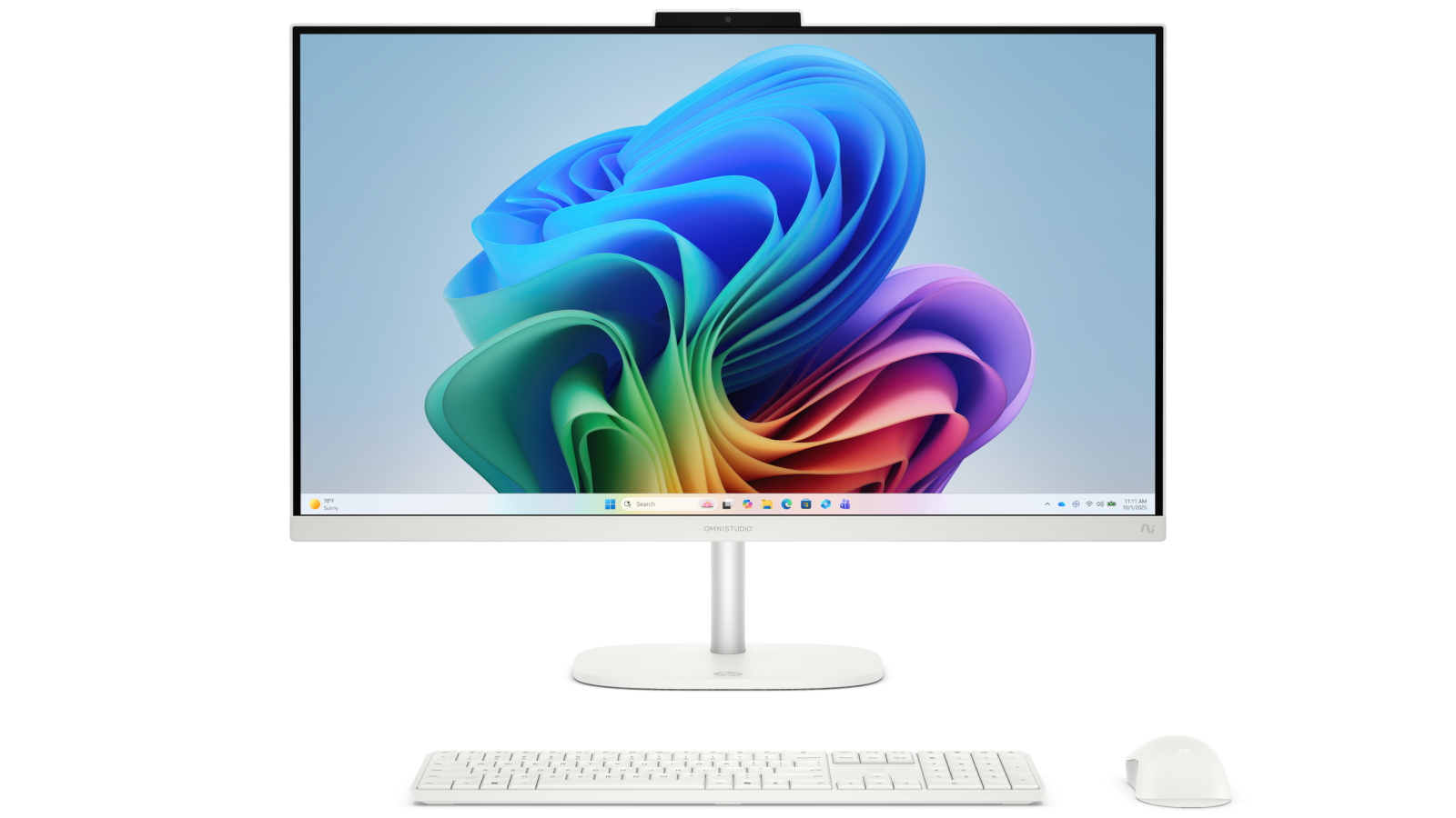 HP OmniStudio 27-inch Ryzen AI 7-445/16GB/1TB SSD Next Gen AI All-in-One Desktop - Cotton White