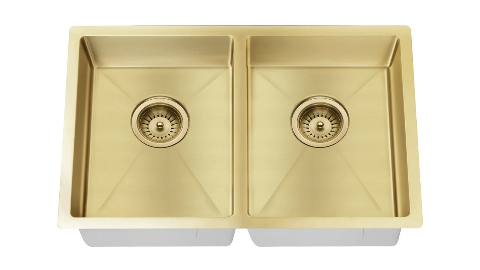 Meir Lavello Double Bowl 760x440mm Kitchen Sink - Brushed Bronze Gold
