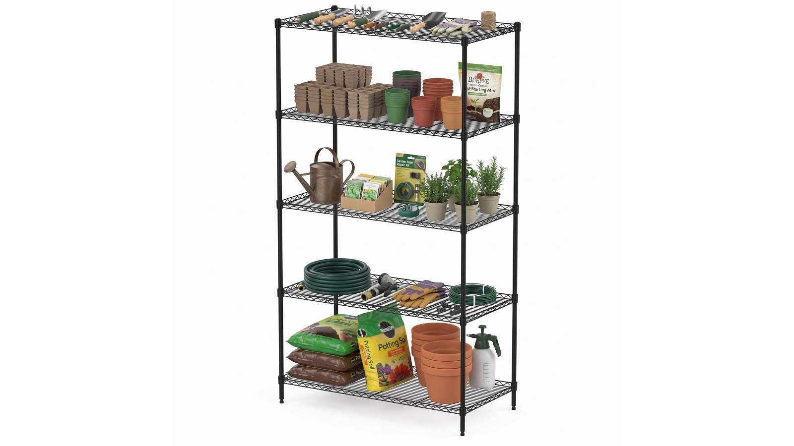 Advwin 5-Tier Metal Wire Shelving Unit for Pantry Closet
