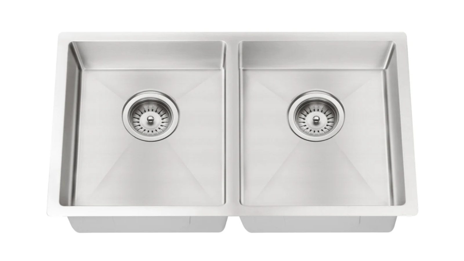 Meir Lavello Double Bowl 860x440mm Kitchen Sink - Brushed Nickel
