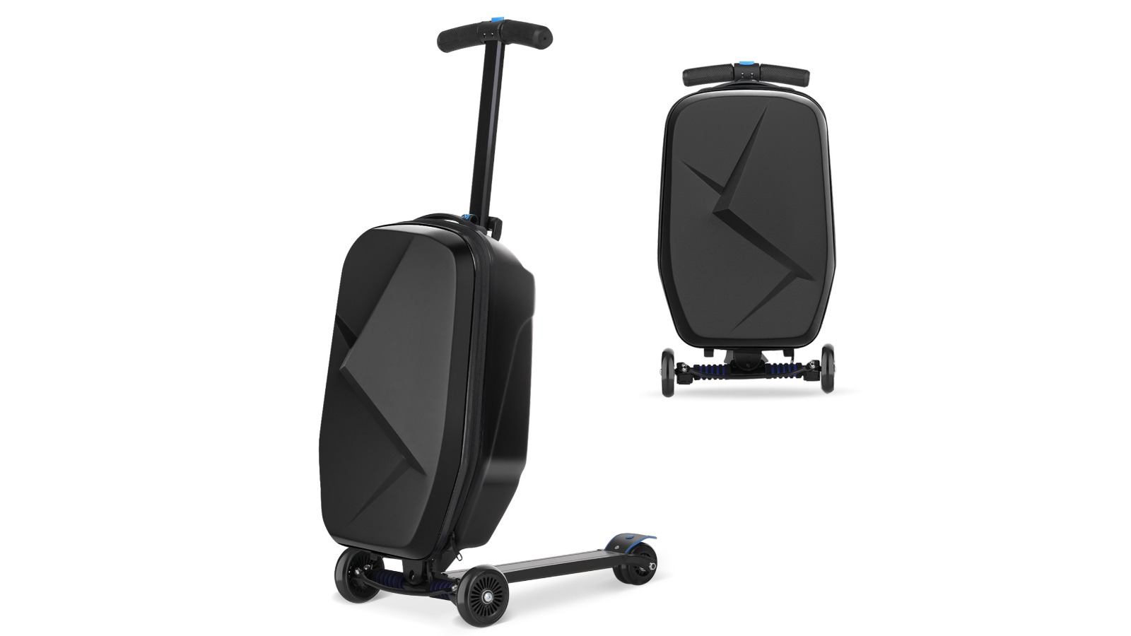 Advwin 2-in-1 LED Foldable Ride-on Suitcase Scooter - Black