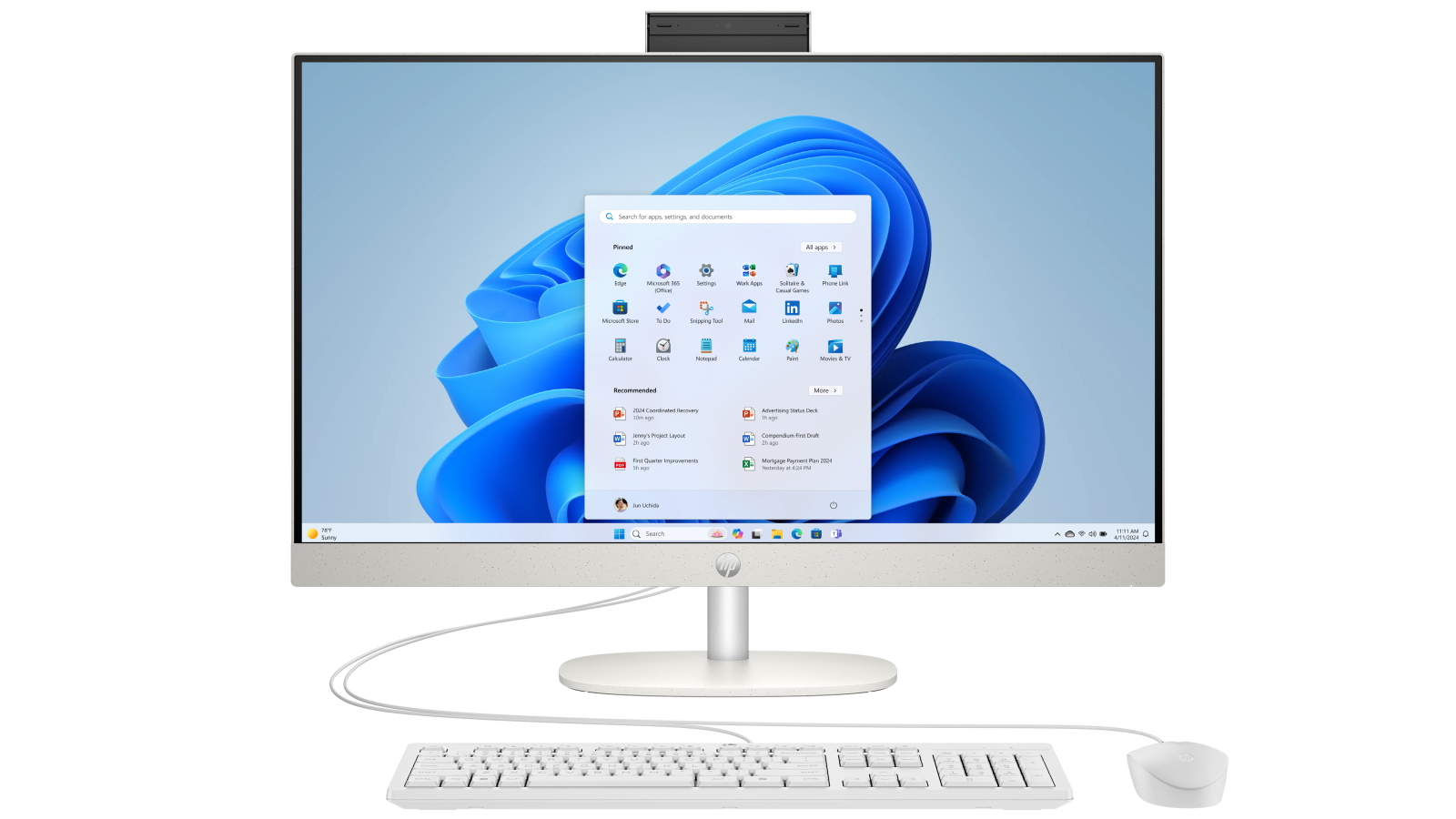 HP 27-inch Core i7-1355U/16GB/256GB SSD All-in-One Desktop - Shell White