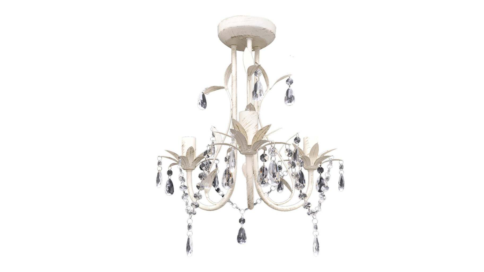 vidaXL Crystal Pendant Elegant Ceiling Lamp Chandelier - White